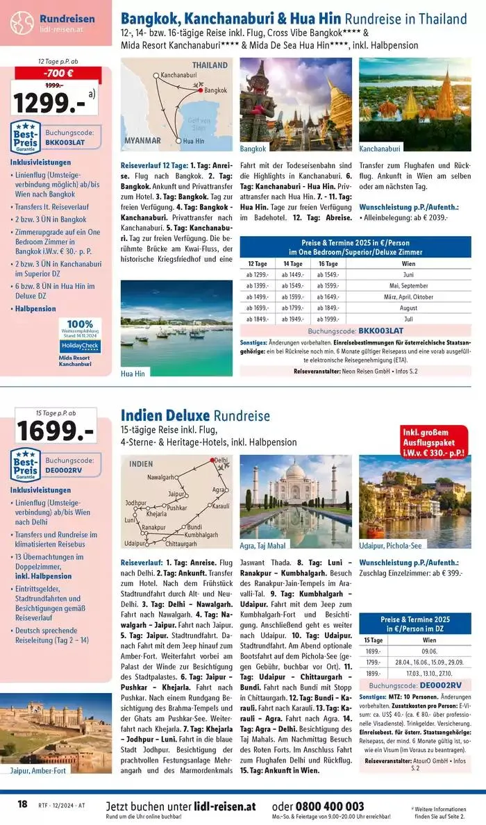 Aktuelle Reiseprospekte Themenprospekt Dezember von 13. Dezember bis 15. Jänner 2025 - Flugblätt seite 18