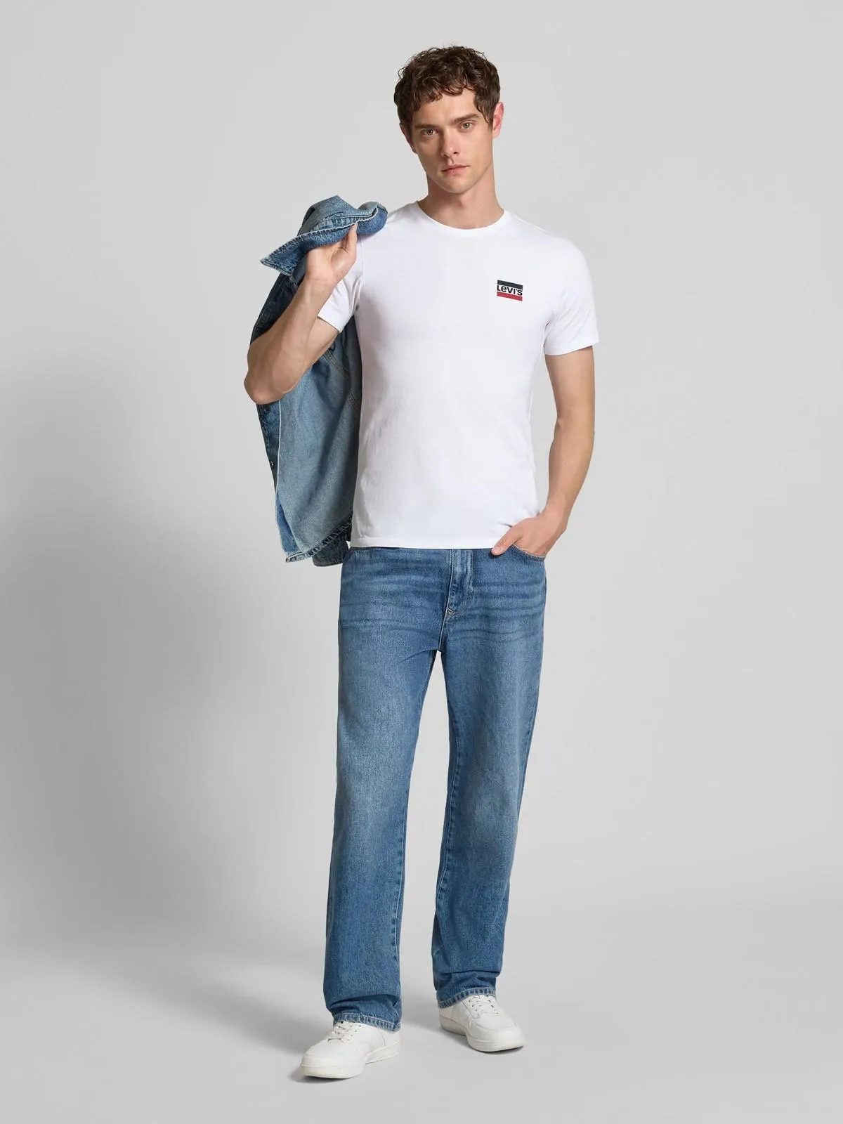 Slim Fit T-Shirt im 2er-Pack in black