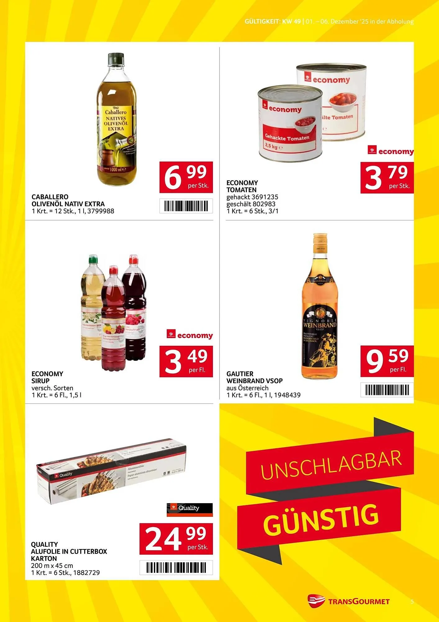 Transgourmet Flugblatt von 1. Dezember bis 7. Dezember 2025 - Flugblätt seite  5