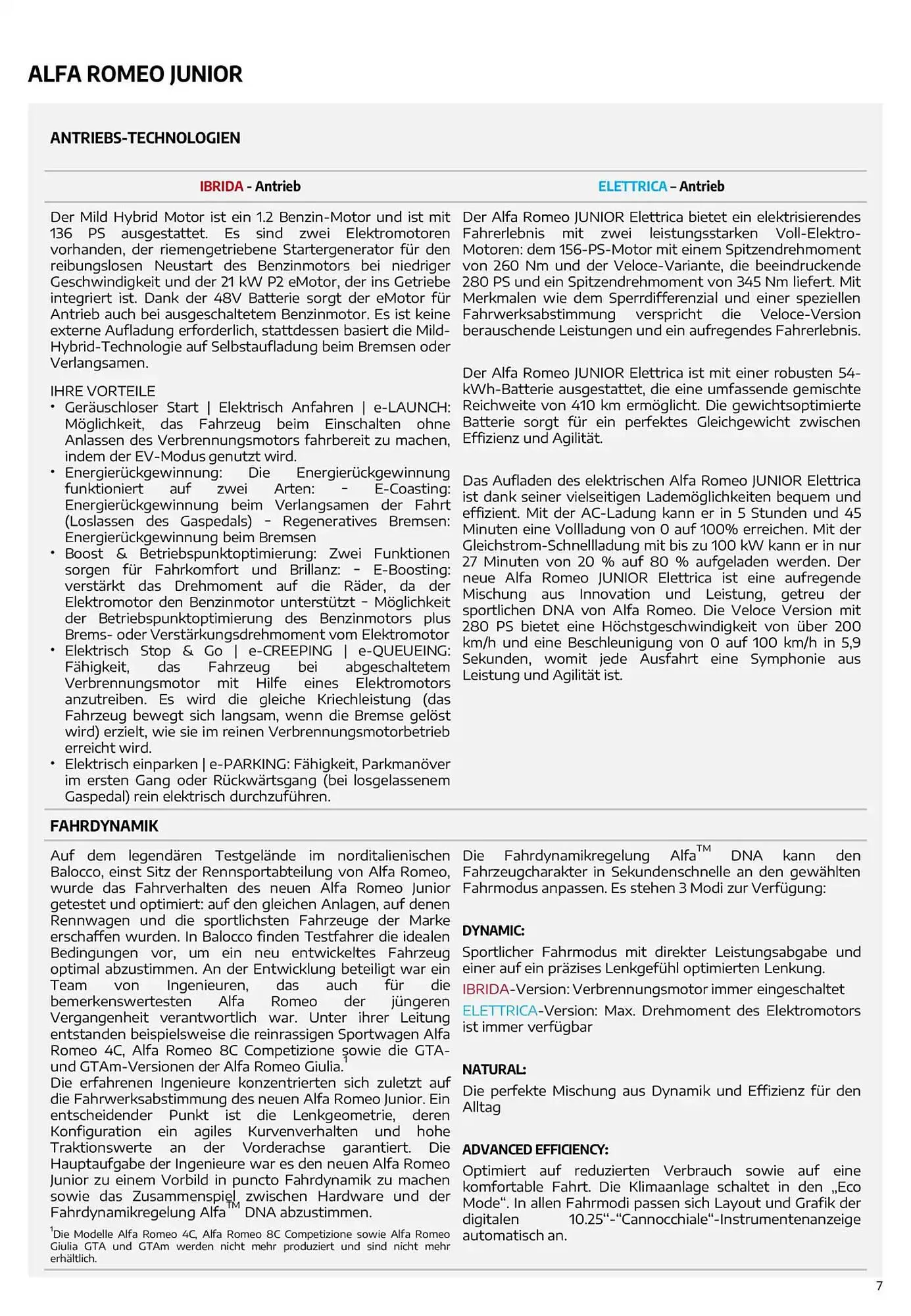 Alfa Romeo Junior Flugblatt von 7. Dezember bis 7. Dezember 2025 - Flugblätt seite 7