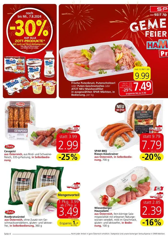 Spar flugblatt von 31. Juli bis 14. August 2024 - Flugblätt seite 4