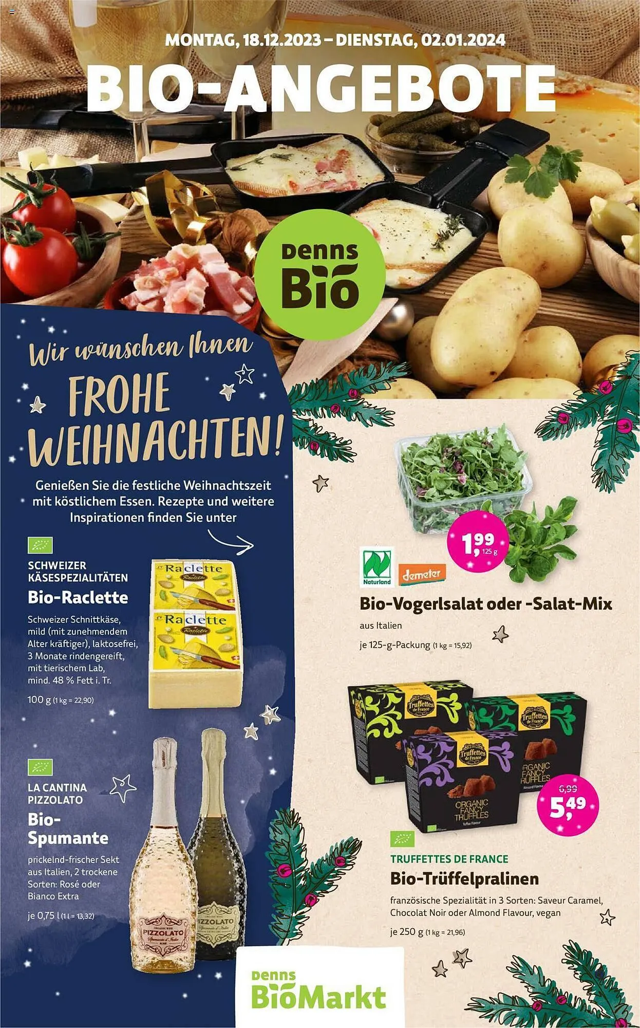 Denn's Biomarkt Flugblatt von 18. Dezember bis 2. Jänner 2024 - Flugblätt seite  