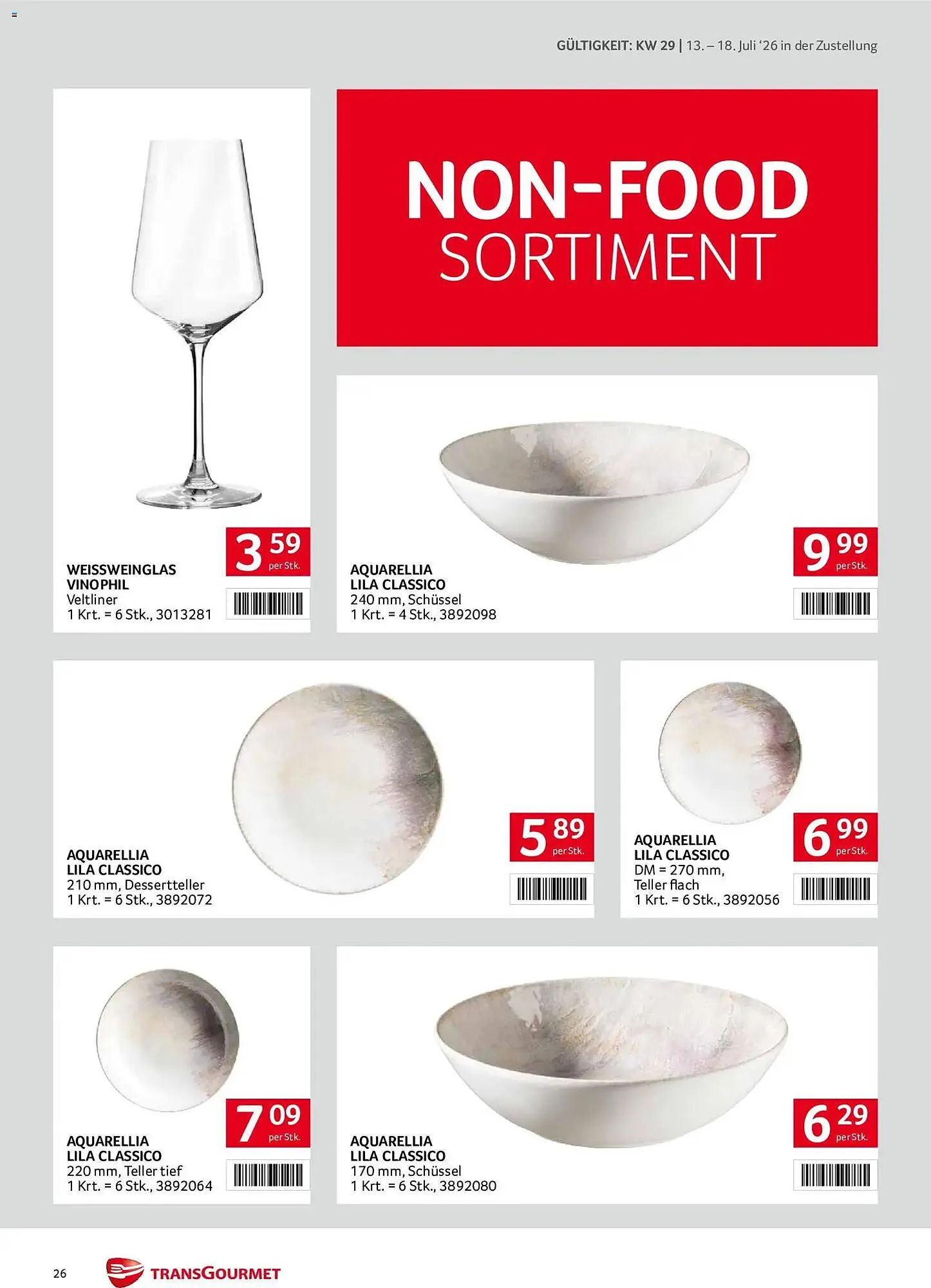 Transgourmet Flugblatt von 13. Juli bis 18. Juli 2026 - Flugblätt seite  26