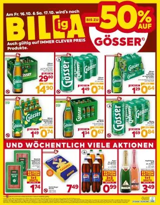 BILLA Flugblatt von 15. Oktober bis 21. Oktober 2026 - Flugblätt seite  16