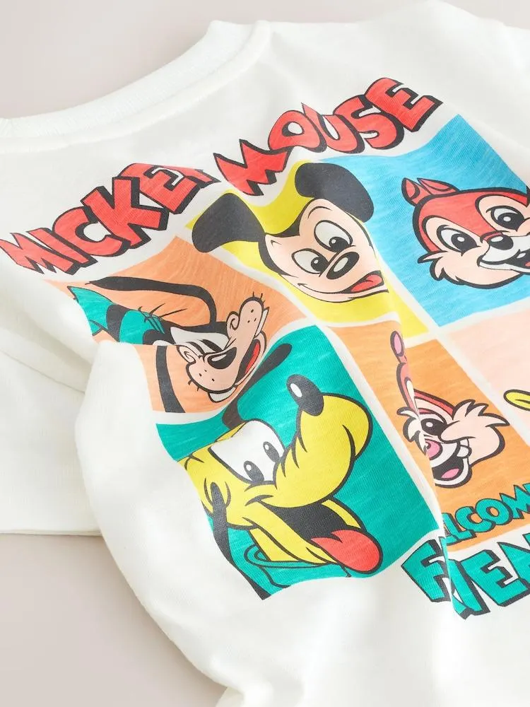 Weiß mit Muster - Micky Maus – Kurzarm-T-Shirt (3M.–8J.)