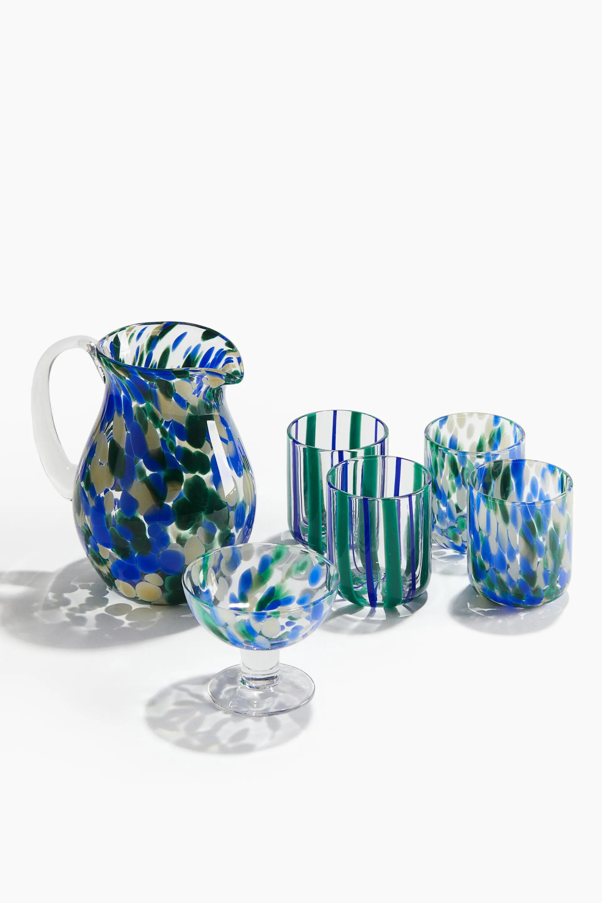 Dessertschale aus gemustertem Glas