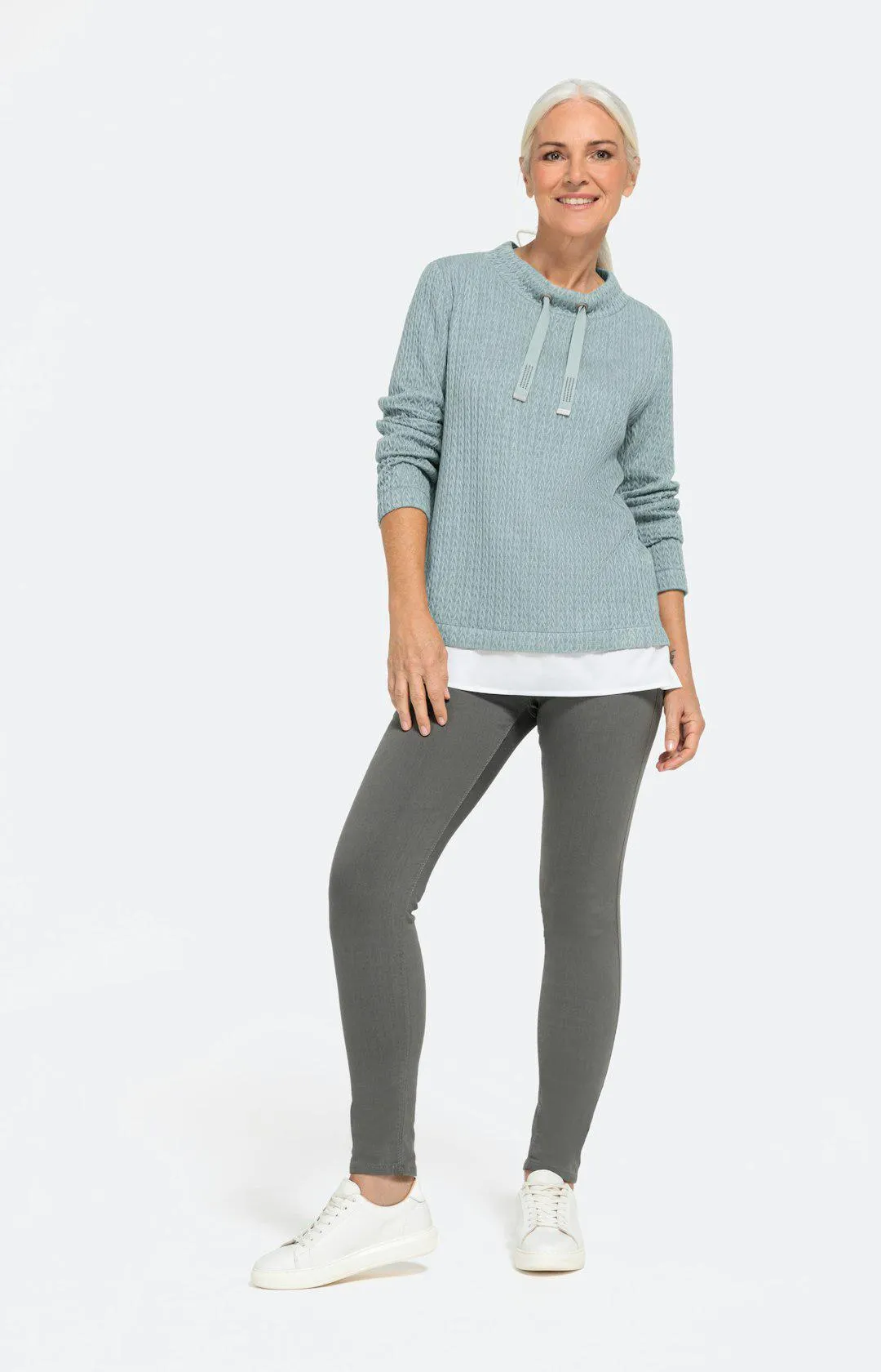 Strukturiertes Sweatshirt mit Underlay