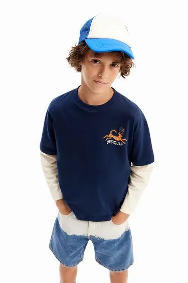 Shirt doppelte Ärmel katzenartige Tiere