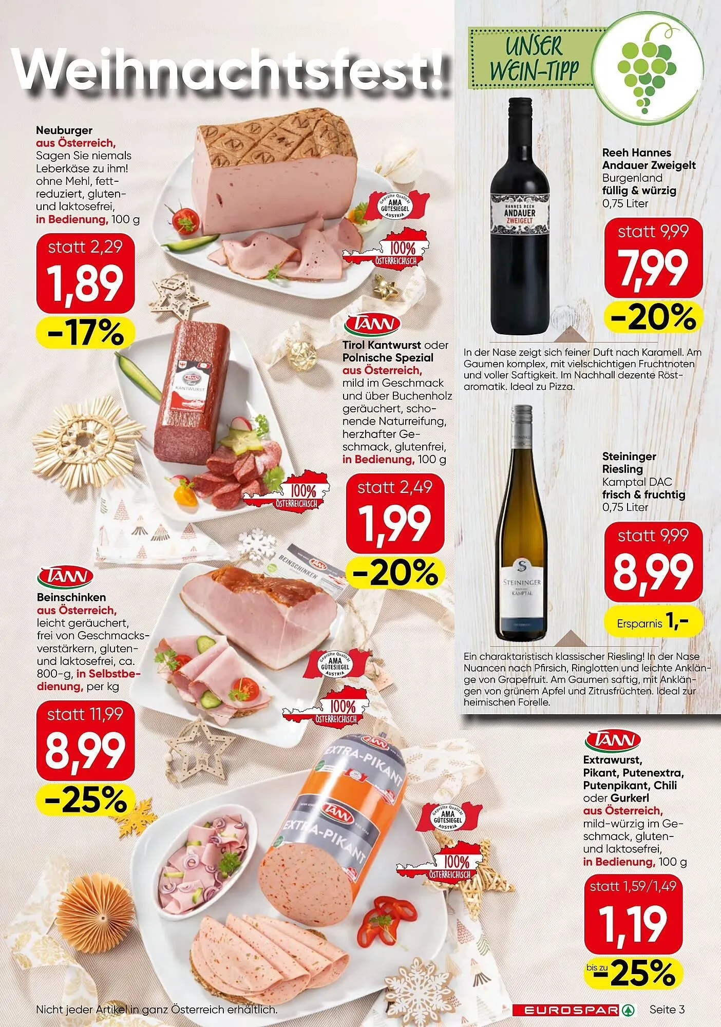 Eurospar Flugblatt von 18. Dezember bis 31. Dezember 2025 - Flugblätt seite  3