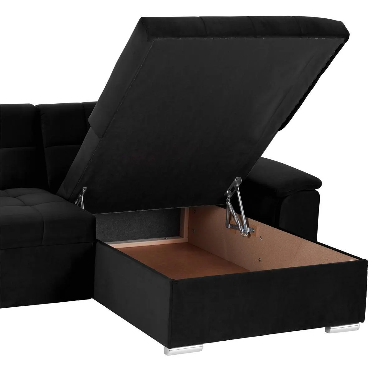 mit Schlaffunktion und Bettkasten Schwarz
