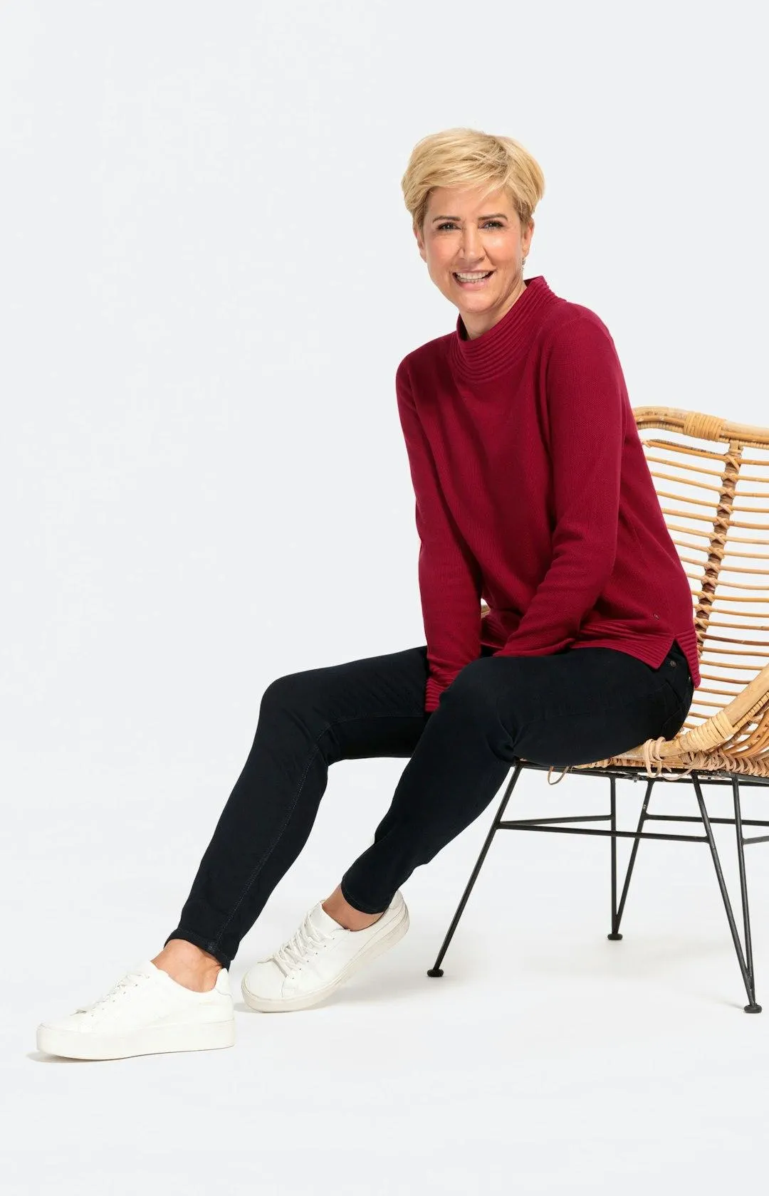 Strukturierter Langarm-Pullover