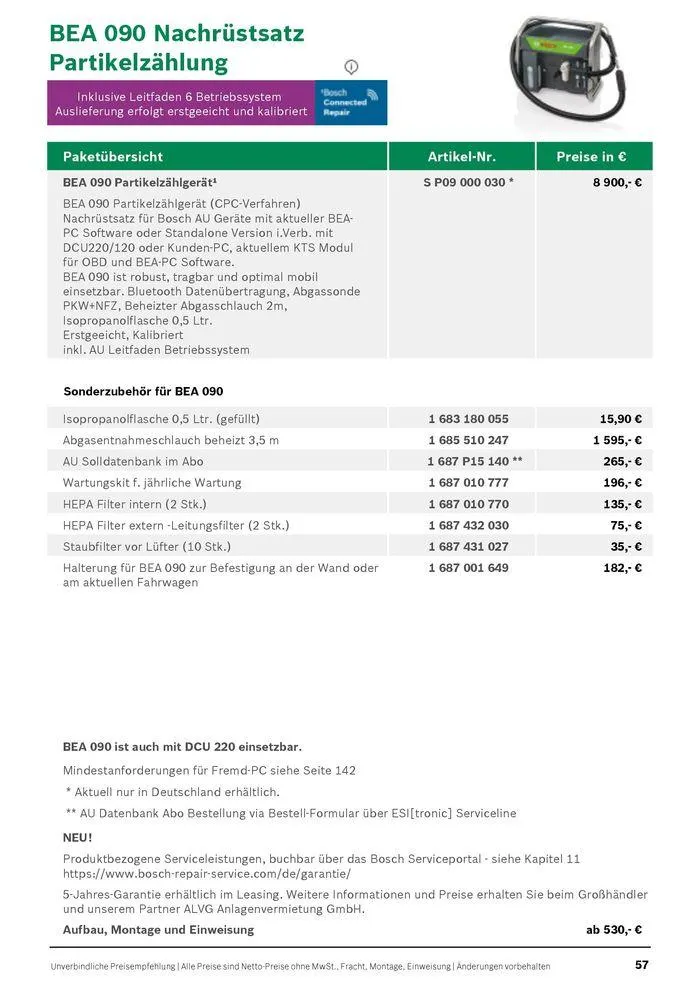 Werkstattausrüstung von Bosch von 21. Mai bis 31. Dezember 2024 - Flugblätt seite  57