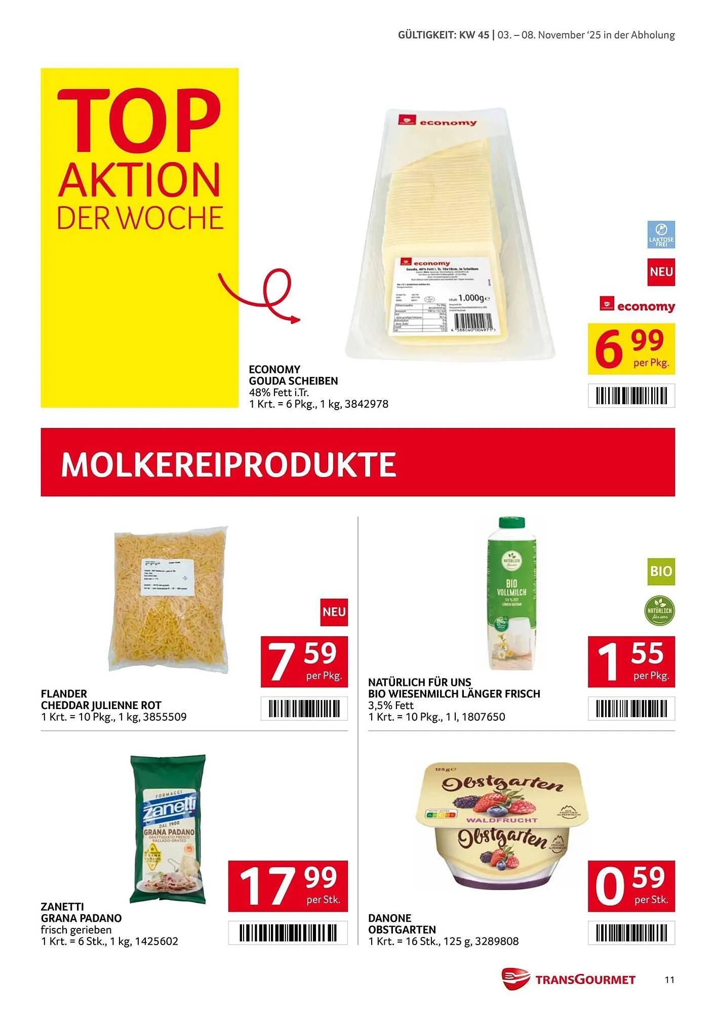 Transgourmet Flugblatt von 3. November bis 9. November 2025 - Flugblätt seite 11