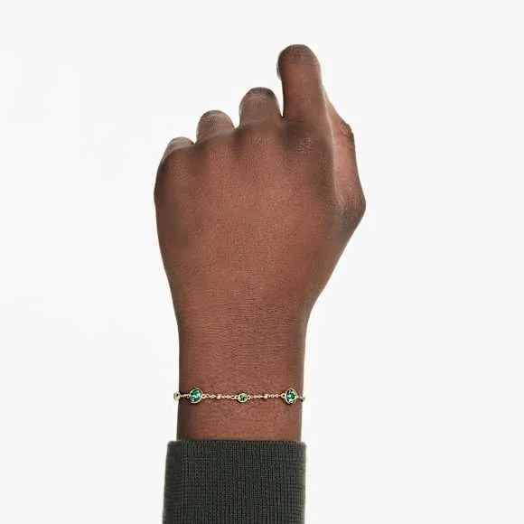 Imber Armband Rundschliff, Grün, Goldlegierungsschicht