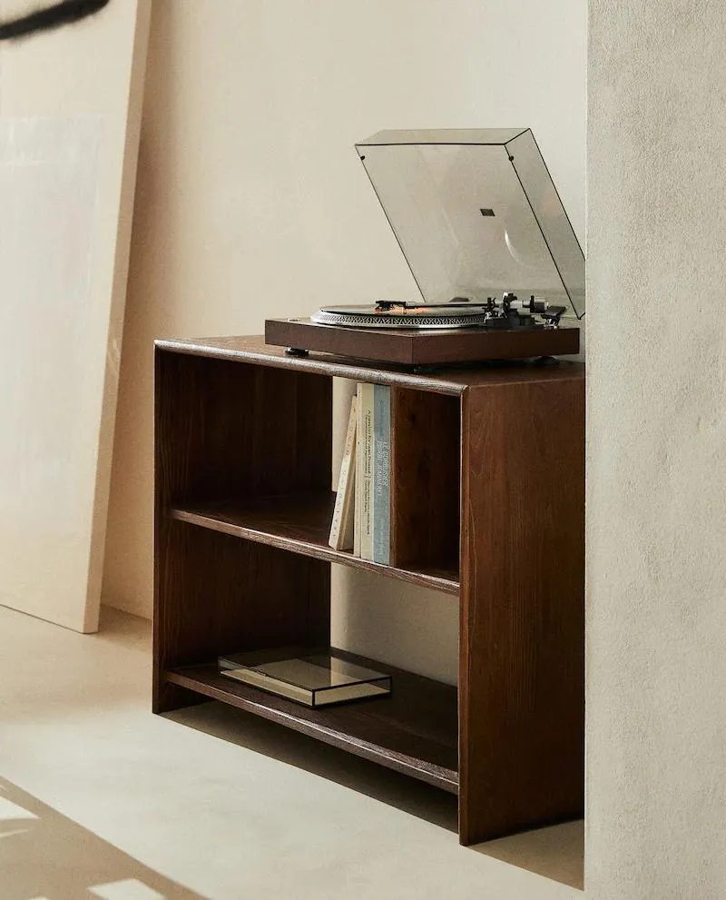 LOW BOOKCASE WITH IRREGULAR SHELVES