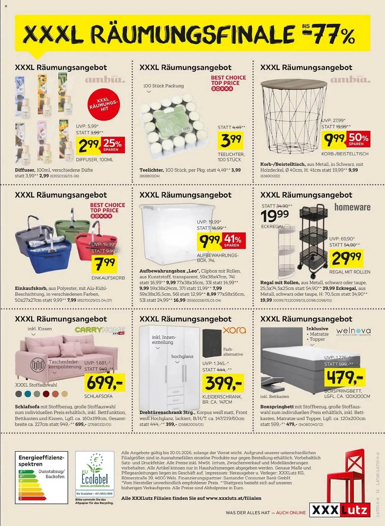 XXXLutz Prospekt von 13. Jänner bis 20. Jänner 2026 - Flugblätt seite  12