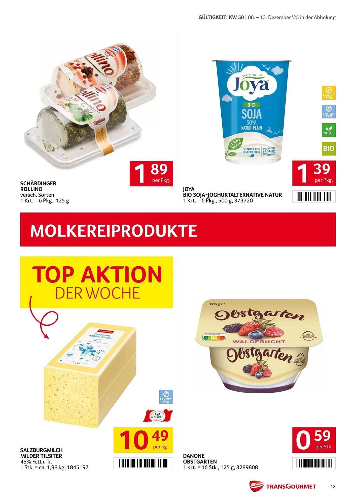 Transgourmet Flugblatt von 8. Dezember bis 14. Dezember 2025 - Flugblätt seite 13