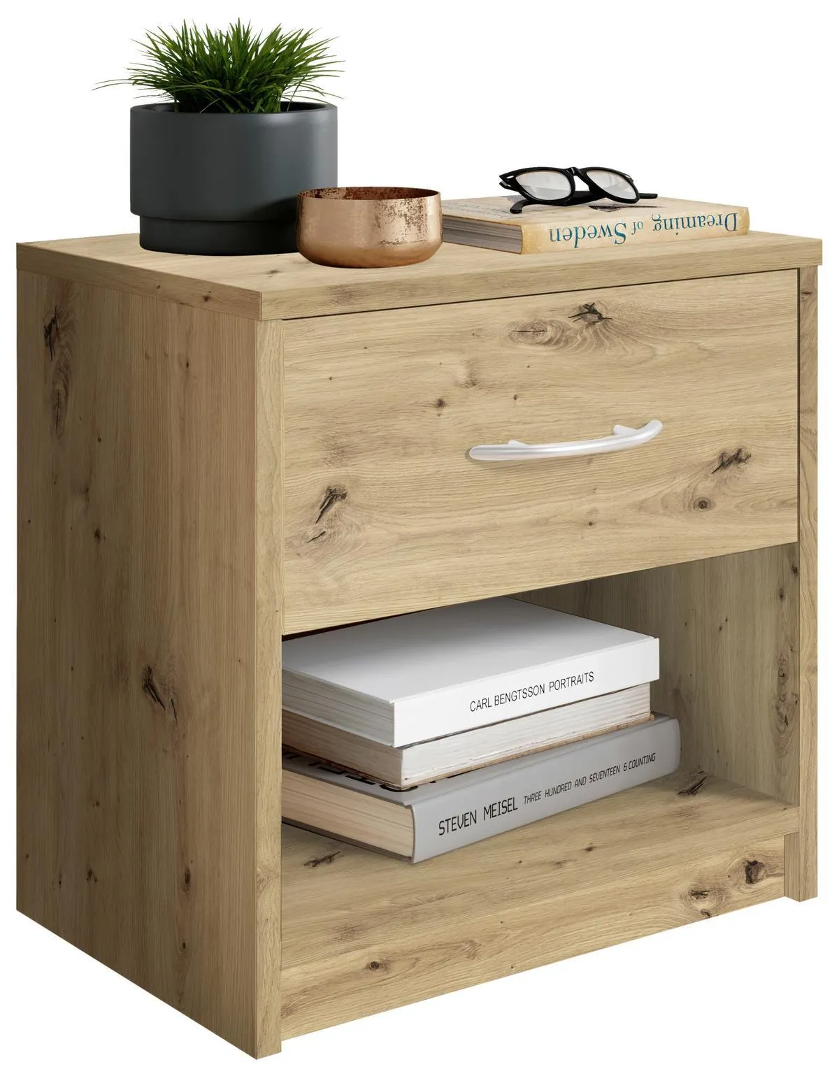 Nachtkästchen Pepe B: 39 cm Eiche Artisan