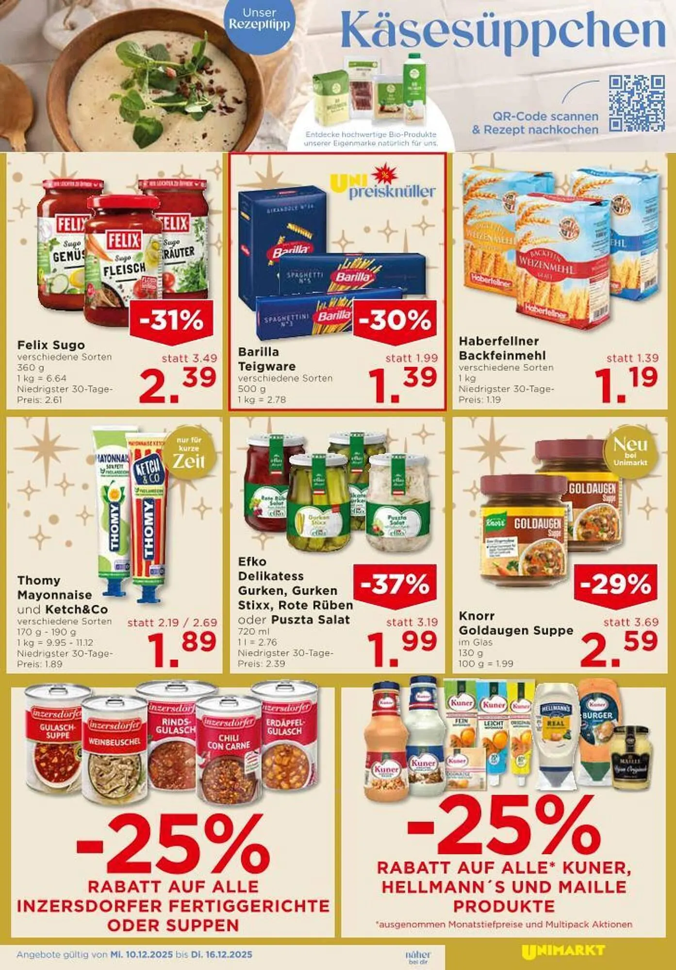 Unimarkt Flugblatt von 10. Dezember bis 16. Dezember 2025 - Flugblätt seite  13