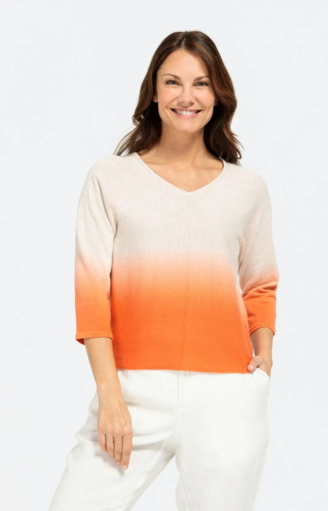 Feinstrickpullover mit Farbverlauf