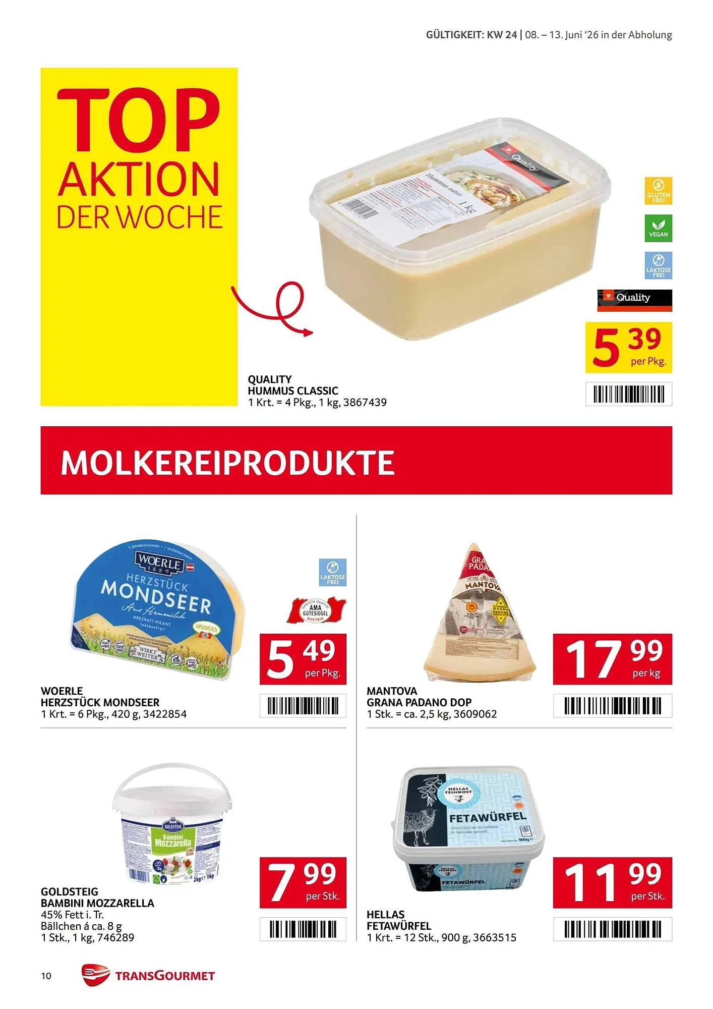 Transgourmet Flugblatt von 8. Juni bis 13. Juni 2026 - Flugblätt seite  10