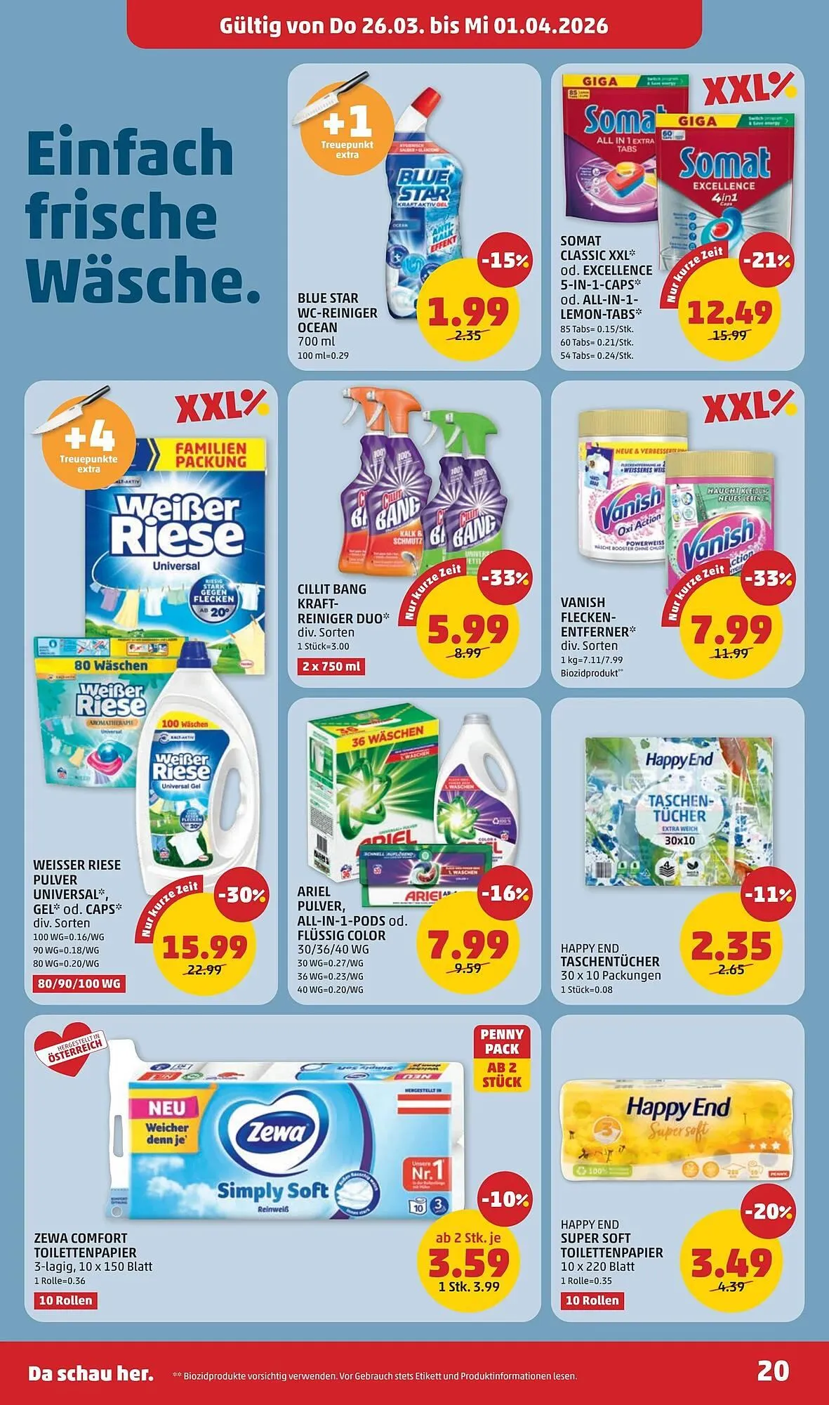 PENNY Flugblatt von 26. März bis 1. April 2026 - Flugblätt seite  20