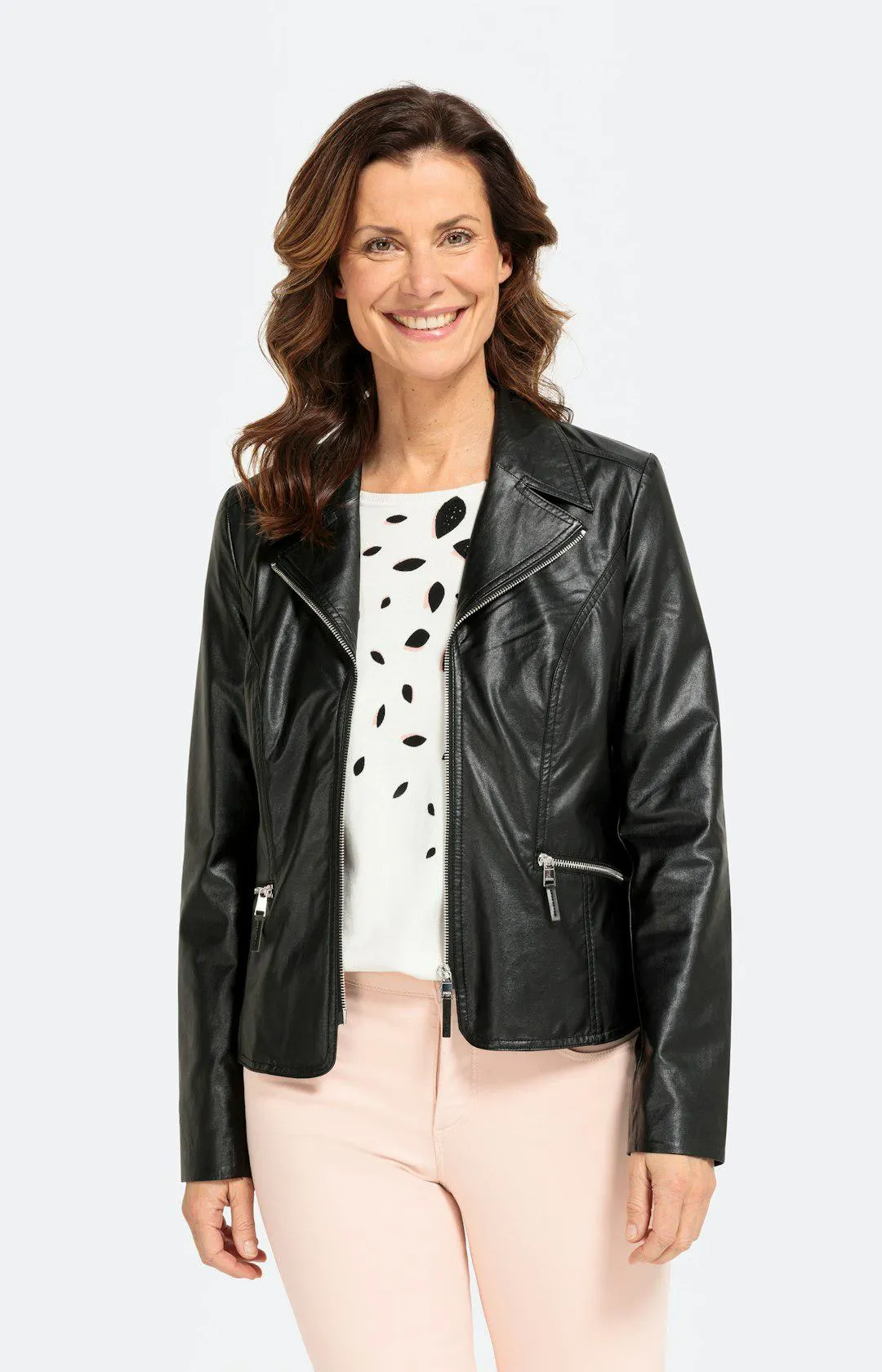 Kurze Jacke in Lederoptik