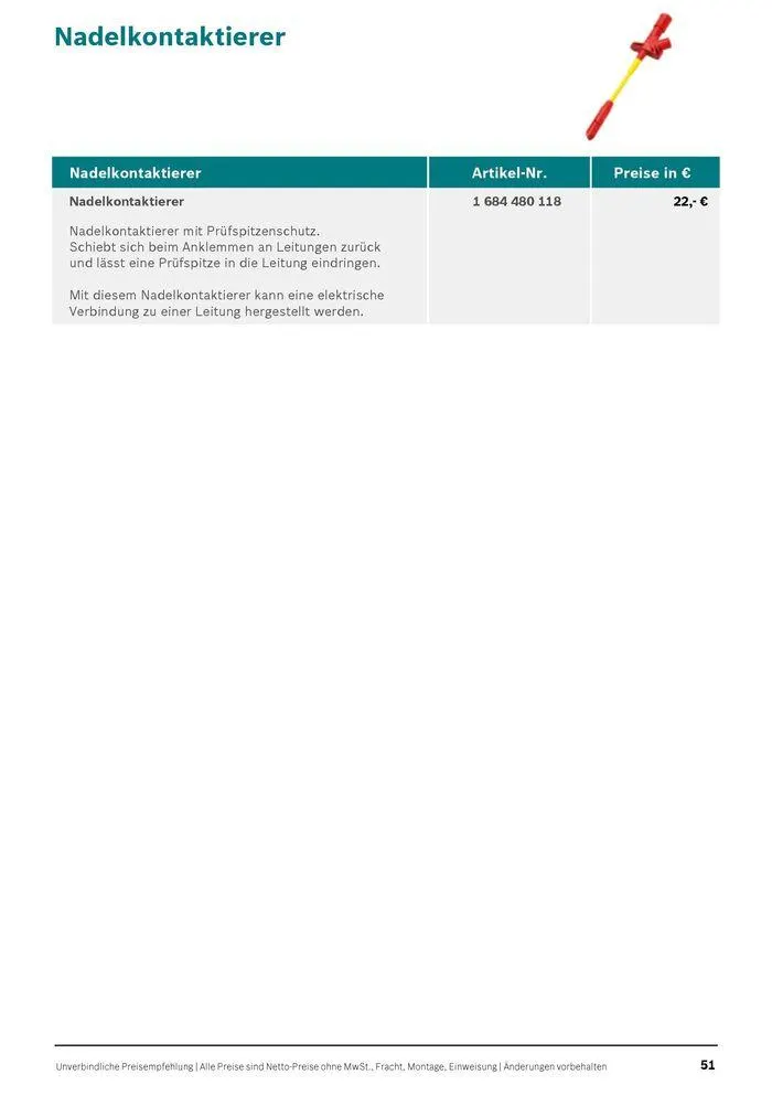 Werkstattausrüstung von Bosch von 21. Mai bis 31. Dezember 2024 - Flugblätt seite 51