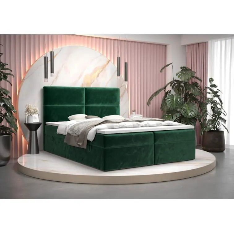 Easy Möbel Schlichtes Einzelbett Pirin 33, Farbe: Grün - Liegefläche: 140 x 200 cm (B