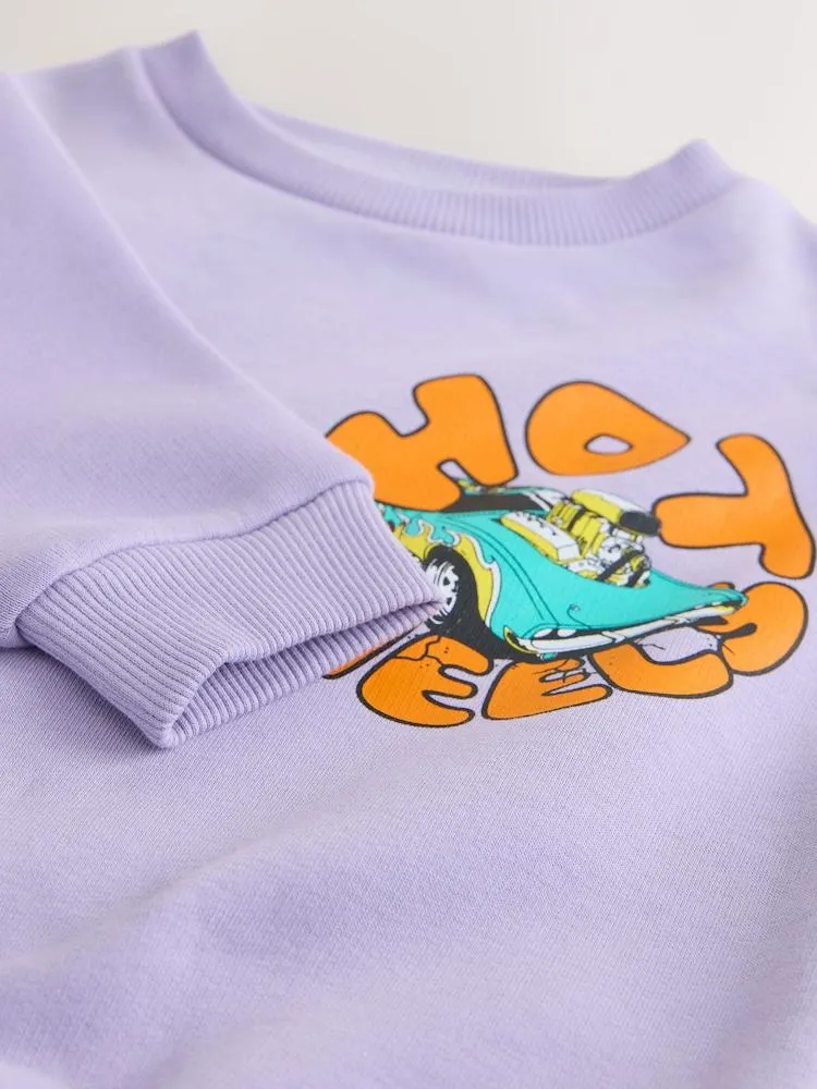 Flieder-Violett - Hot Wheels Crew Neck Sweatshirt (9mths-8yrs)