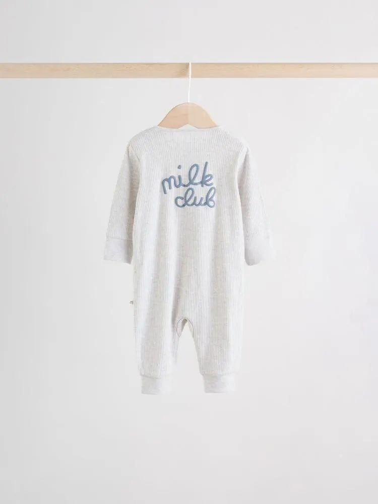 Blau Milk Club - Baby-Schlafanzüge mit 2-Wege-Reißverschluss im 3er-Pack (0M.–3J.)