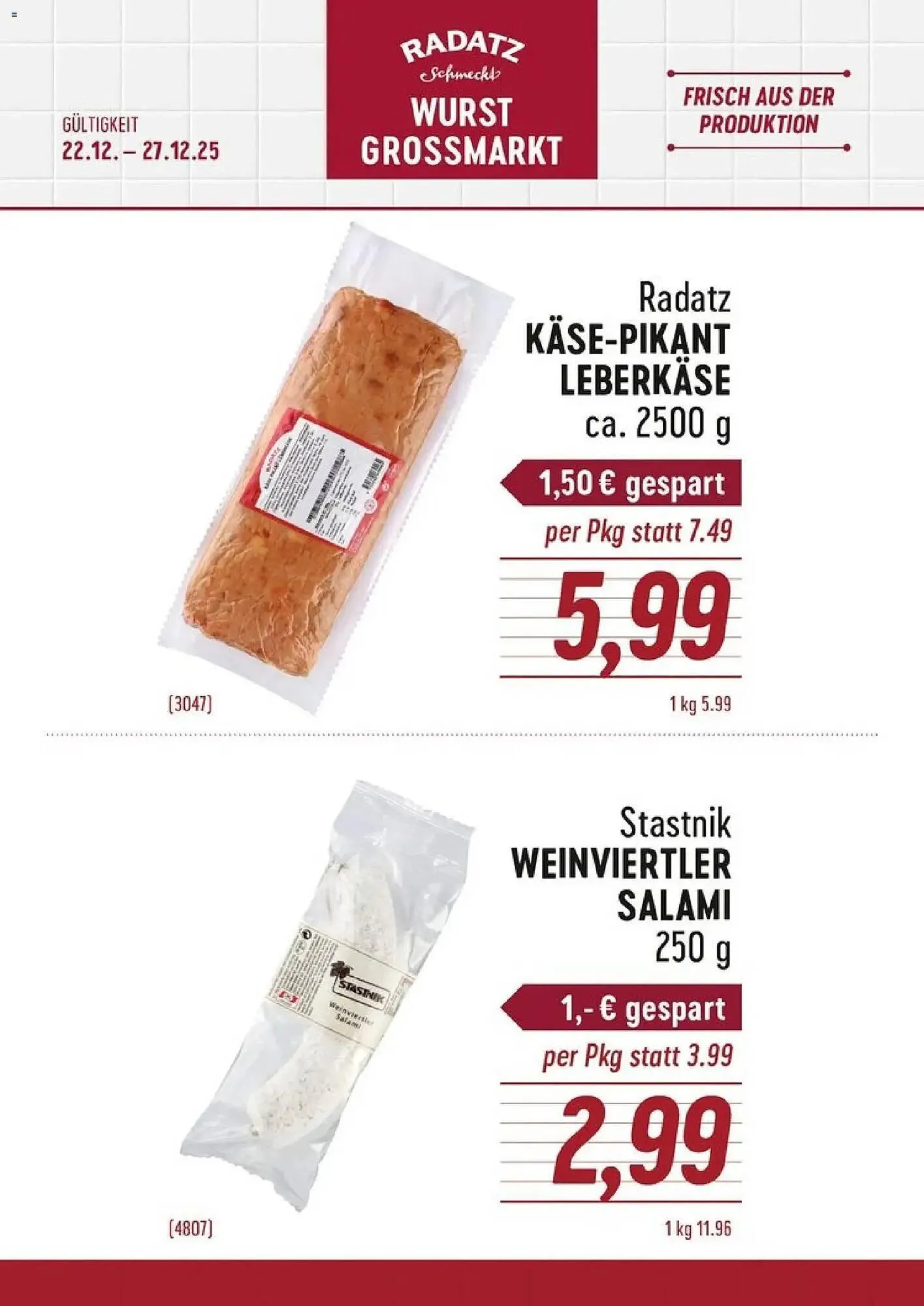 Radatz Flugblatt von 22. Dezember bis 27. Dezember 2025 - Flugblätt seite  1