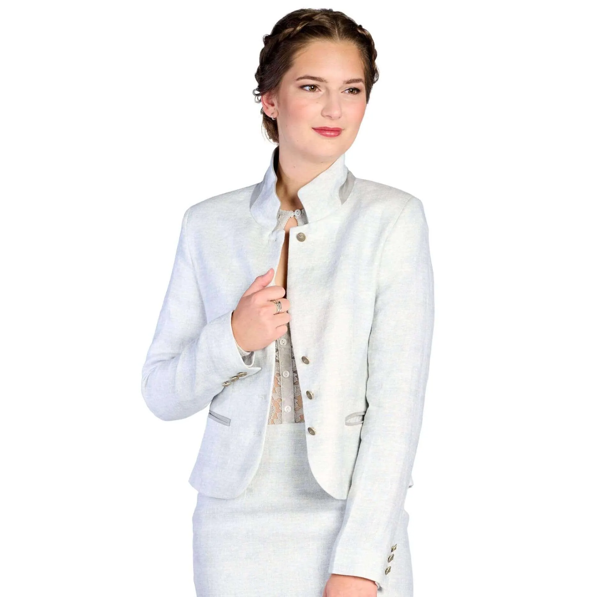 Damen Leinenblazer "Cora", Hellgrau