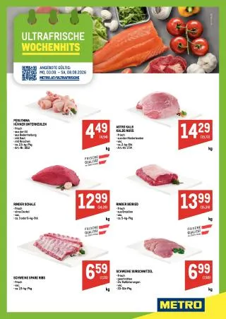 METRO Flugblatt Food von 3. August bis 8. August 2026 - Flugblätt seite 1