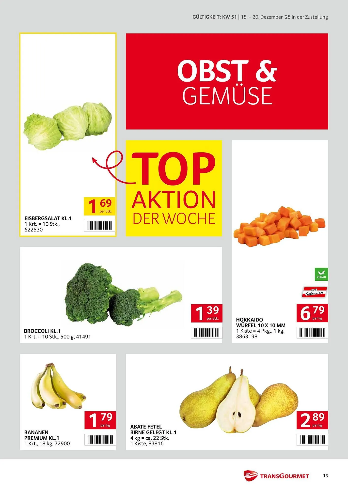 Transgourmet Flugblatt von 15. Dezember bis 20. Dezember 2025 - Flugblätt seite  13