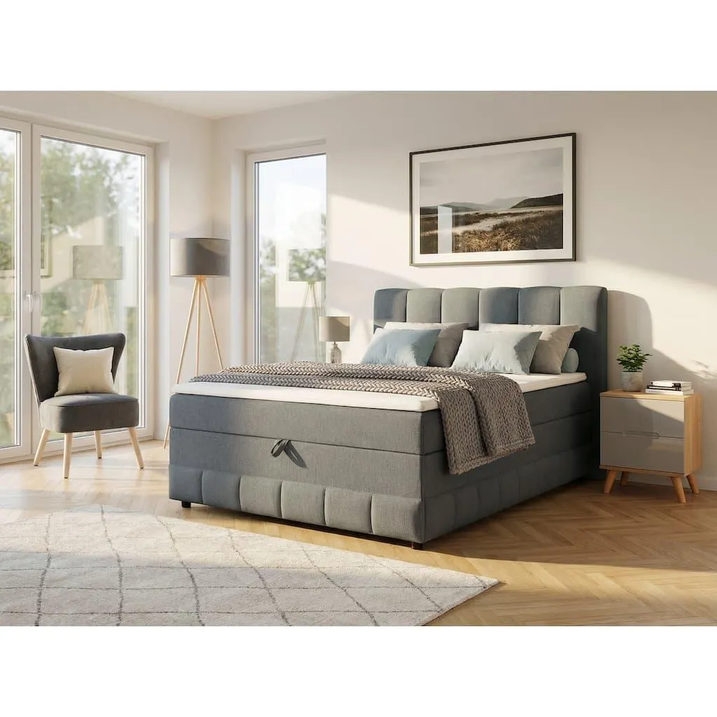 OTTO home Boxbett »Likely inkl. Bettkasten, in 140er & 180er Breite, in Boxspring-Optik« inkl. Topper & Aufbauvideo, erhältlich in verschiedenen Farben