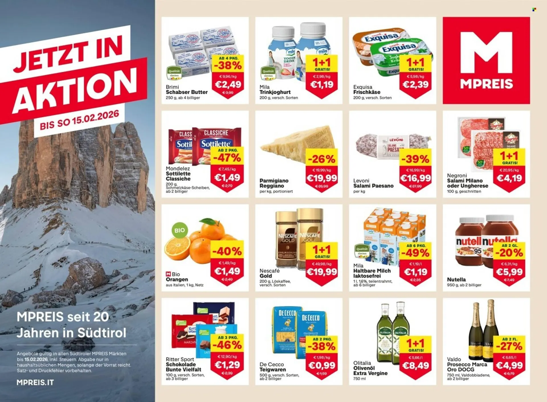 MPreis Flugblatt von 1. Februar bis 15. Februar 2026 - Flugblätt seite  1
