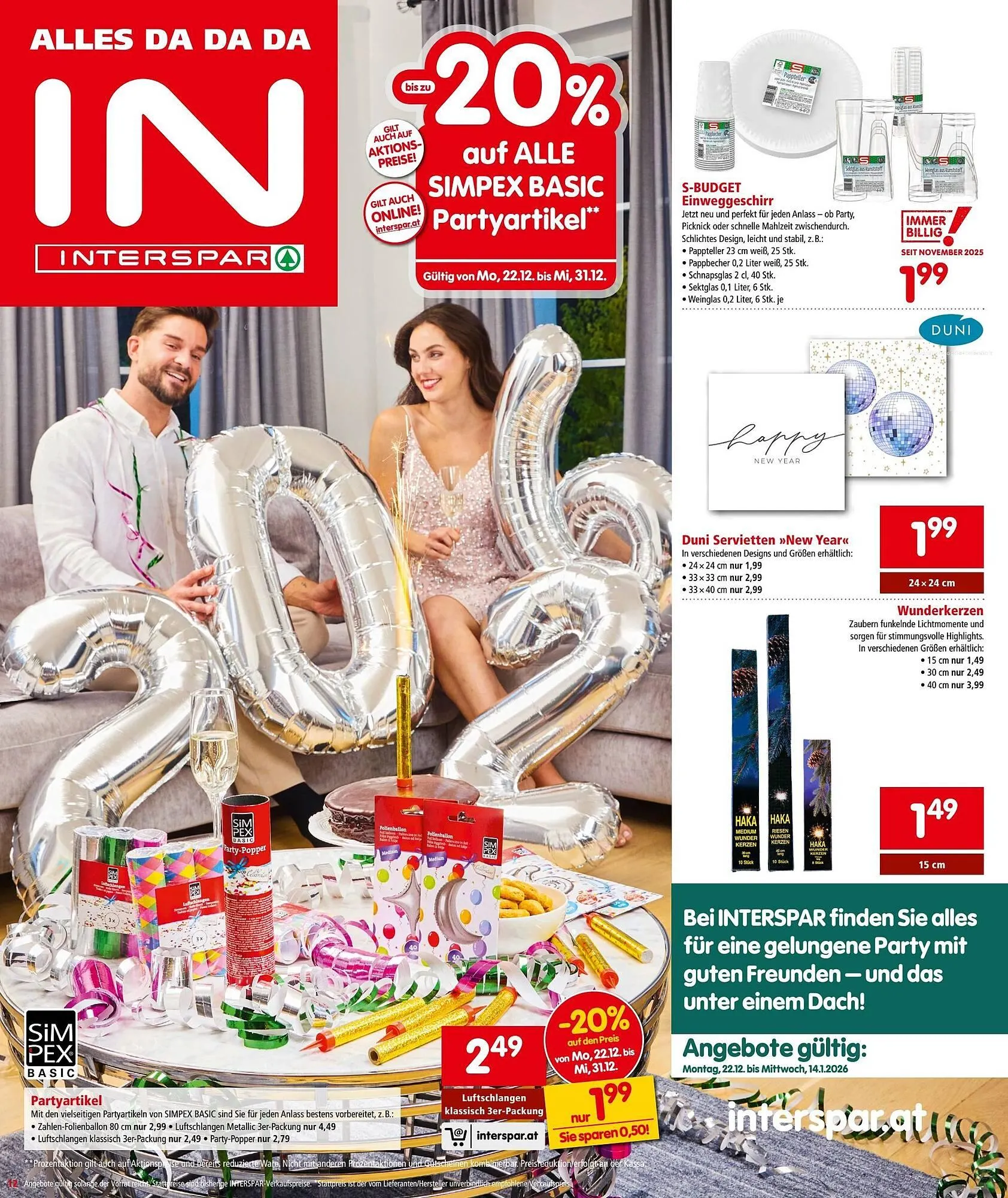 Interspar Flugblatt von 23. Dezember bis 31. Dezember 2025 - Flugblätt seite  12