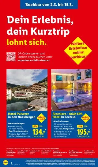 Lidl Reisen von 28. Februar bis 31. März 2026 - Flugblätt seite  2