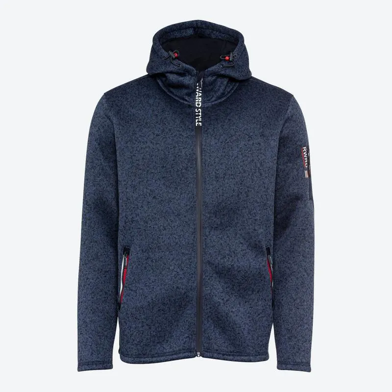 Herren-Strickfleece-Jacke mit Kapuze