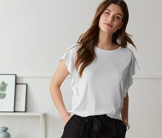 Tričko s volánom, biele