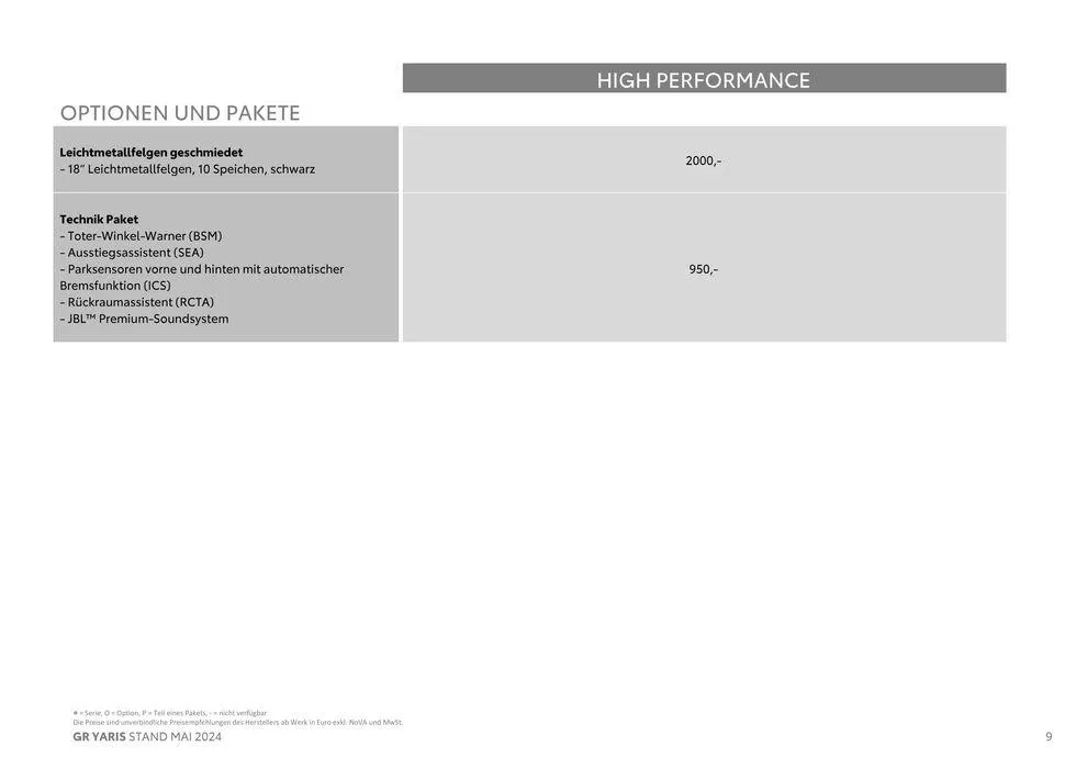 Toyota GR Yaris von 1. Mai bis 1. Mai 2025 - Flugblätt seite 9
