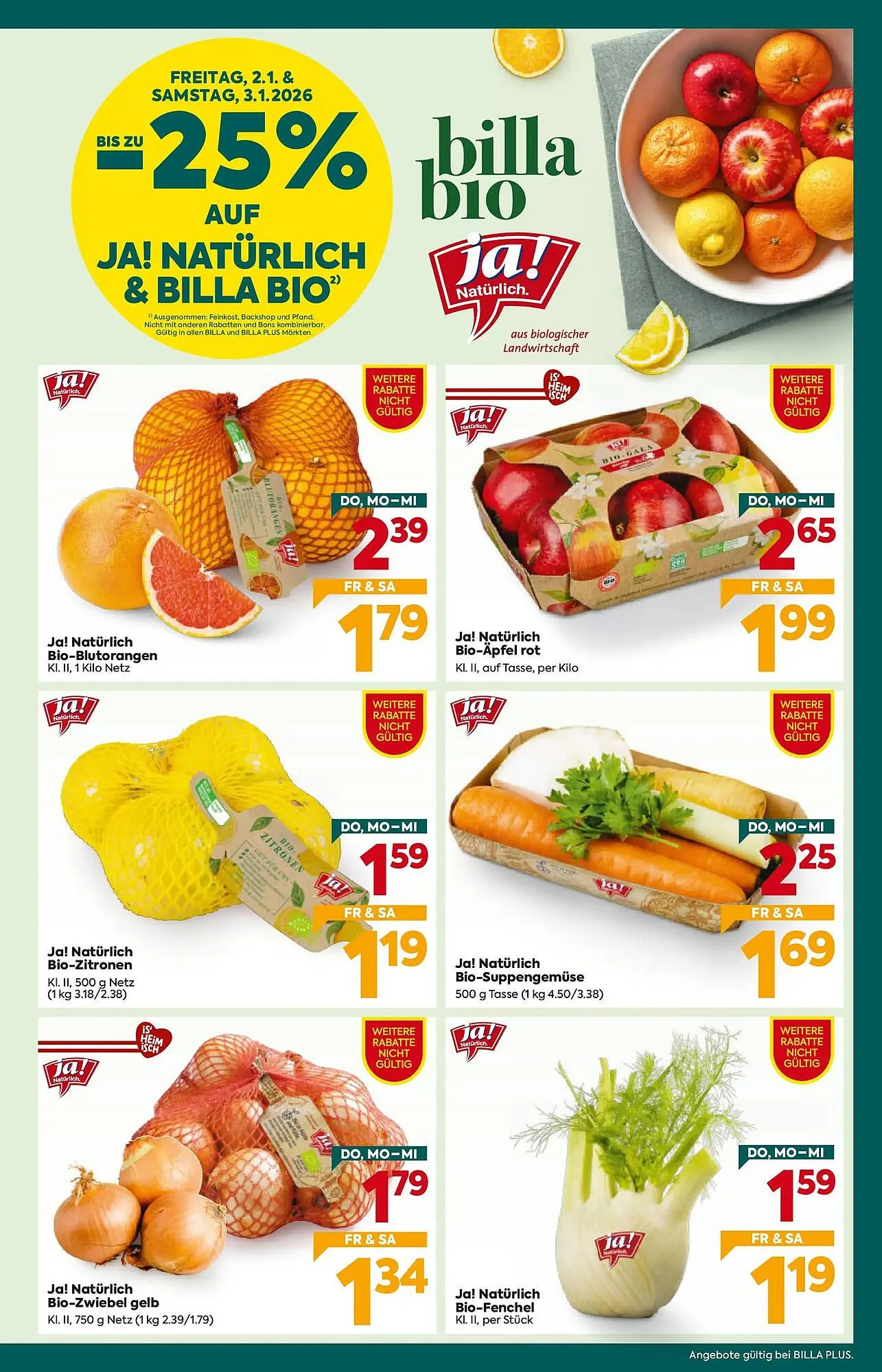Billa Flugblatt von 2. Jänner bis 7. Jänner 2026 - Flugblätt seite  4