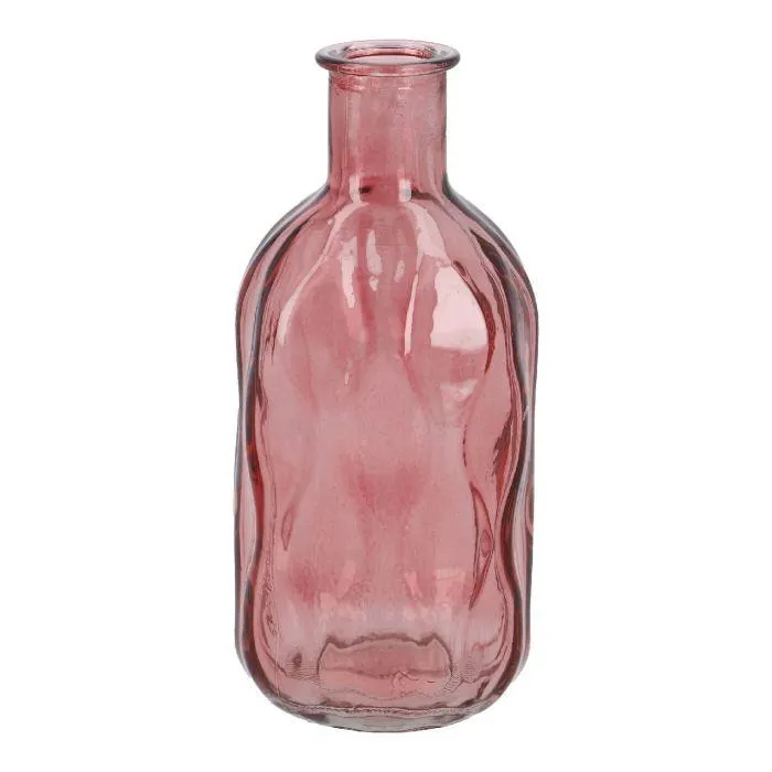 Flaschenvase Wellen, pink, 12 cm