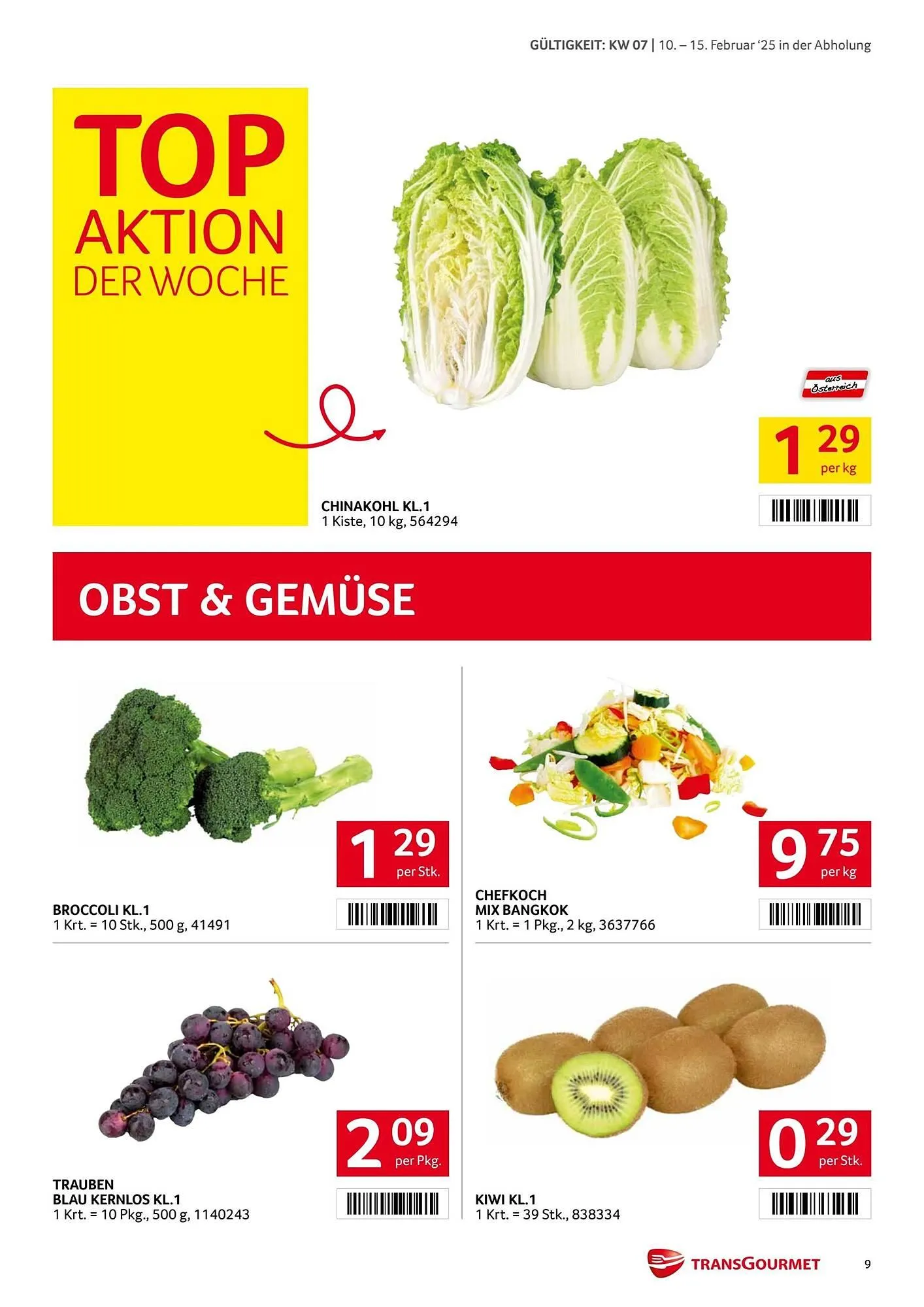 Transgourmet Flugblatt von 10. Februar bis 16. Februar 2025 - Flugblätt seite 9