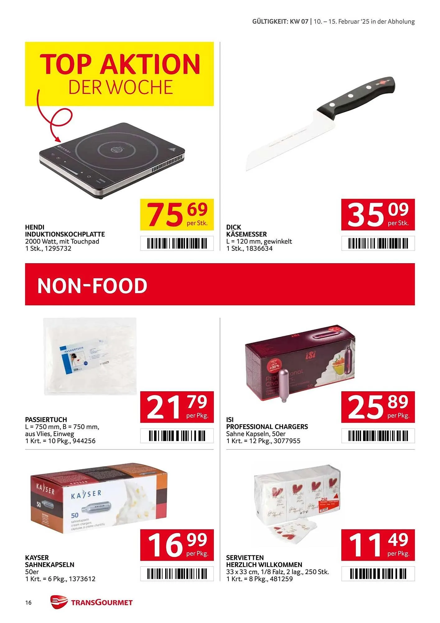 Transgourmet Flugblatt von 10. Februar bis 16. Februar 2025 - Flugblätt seite 16