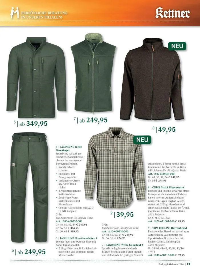 Bock Jagd Aktionen 2024 von 26. Juni bis 31. Dezember 2024 - Flugblätt seite 13