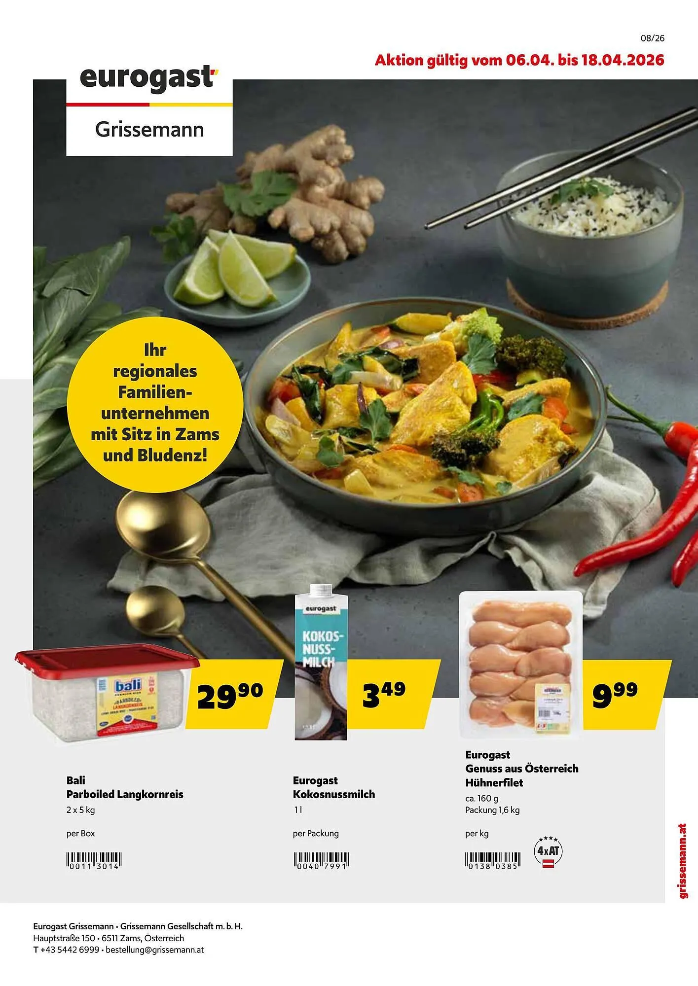 Eurogast Grissemann Flugblatt von 6. April bis 18. April 2026 - Flugblätt seite  1