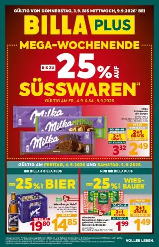BILLA PLUS Flugblatt von 3. September bis 9. September 2026 - Flugblätt seite  1
