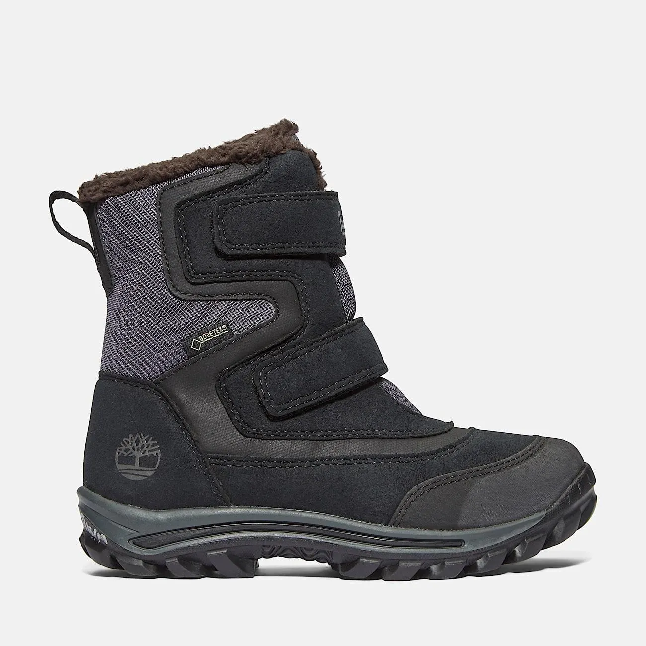 Halbhoher Chillberg GORE-TEX Snow Boot mit Klettverschluss für Jugendliche in Schwarz